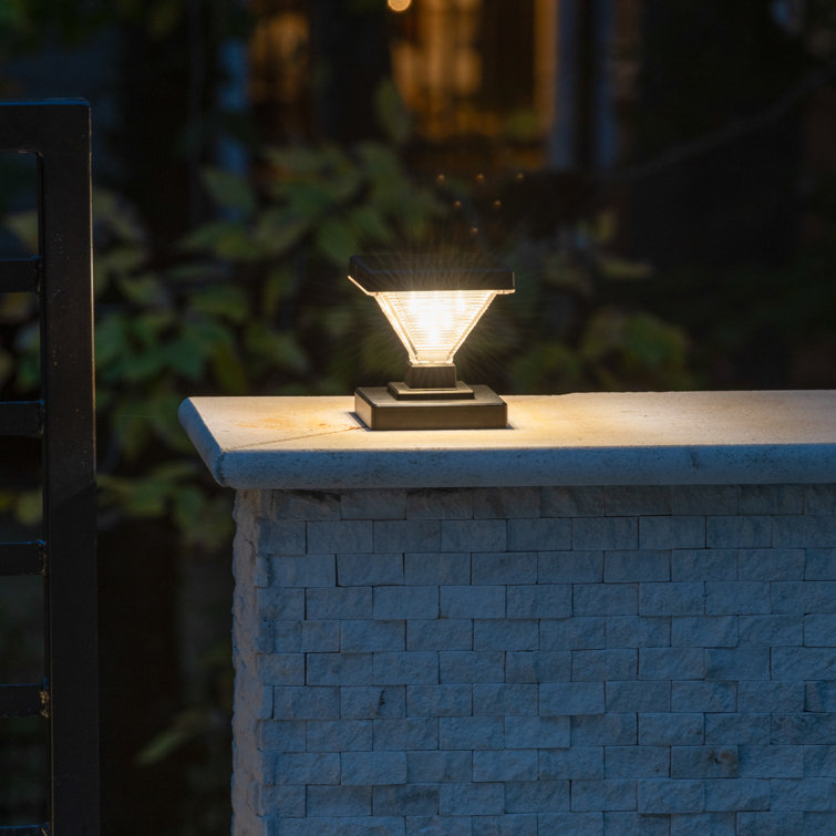 Black Solar LED Dusk to Dawn Post Cap Lights Multipack