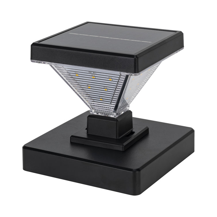 Black Solar LED Dusk to Dawn Post Cap Lights Multipack