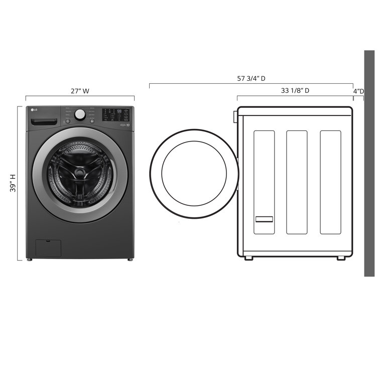 5.0 Cu. Ft. High Efficiency Black Front Load Washer