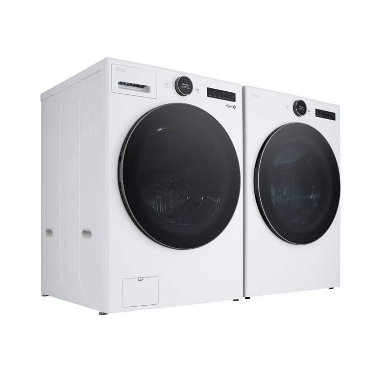 White High Efficiency Smart Front Load Washer with Steam Setting