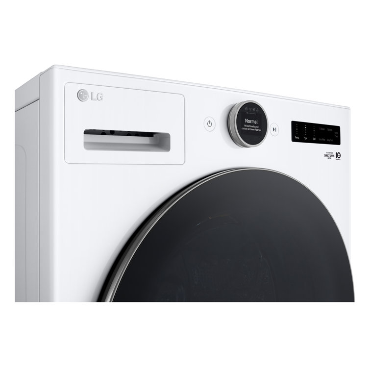 White High Efficiency Smart Front Load Washer with Steam Setting
