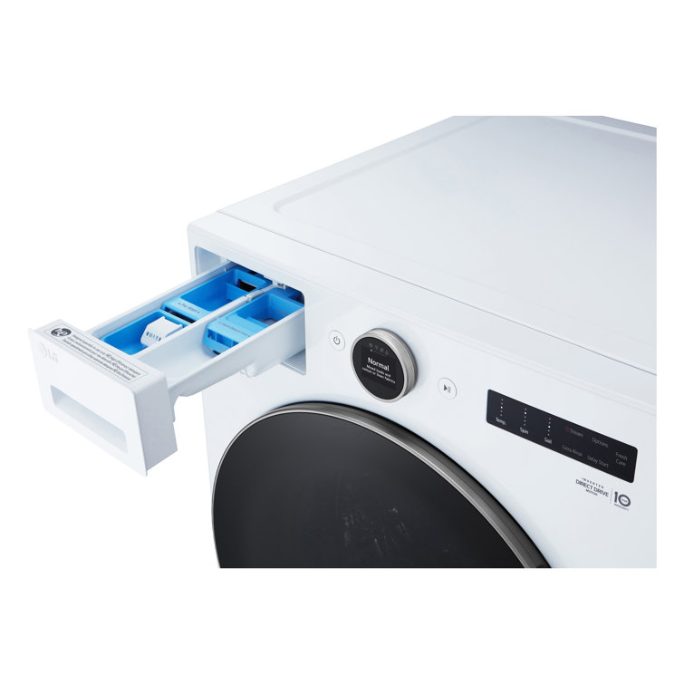 White High Efficiency Smart Front Load Washer with Steam Setting
