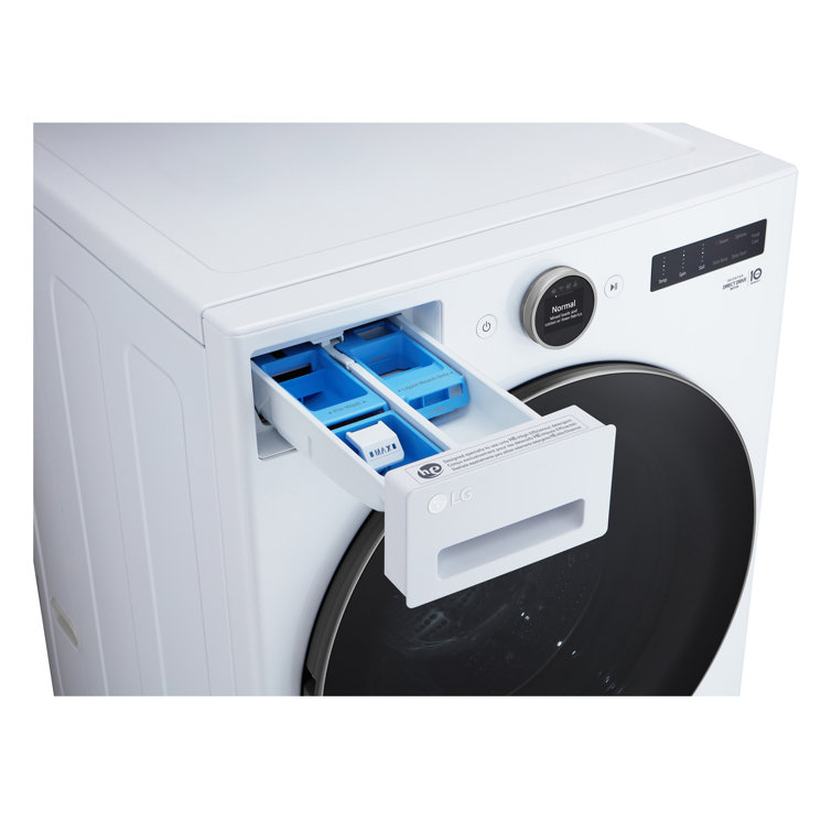 White High Efficiency Smart Front Load Washer with Steam Setting