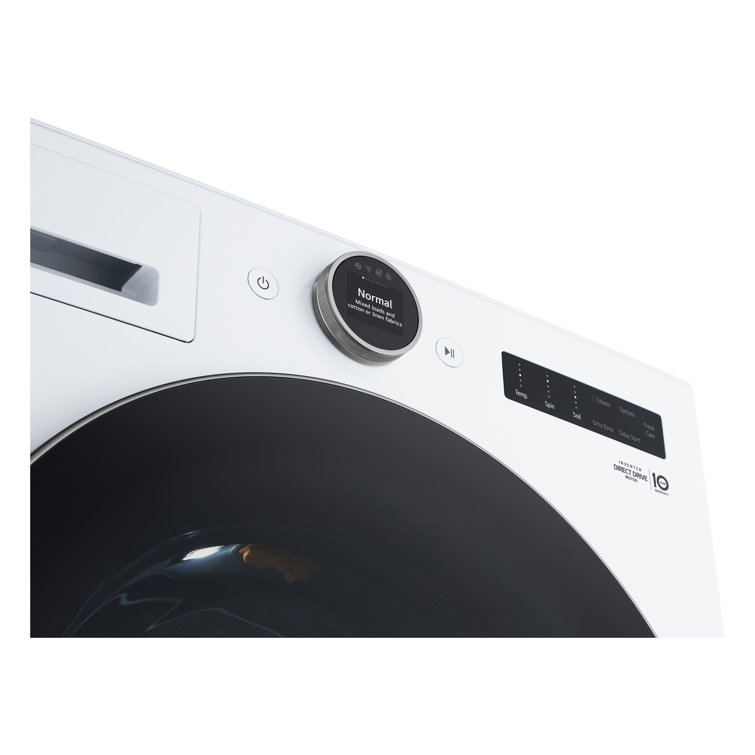 White High Efficiency Smart Front Load Washer with Steam Setting