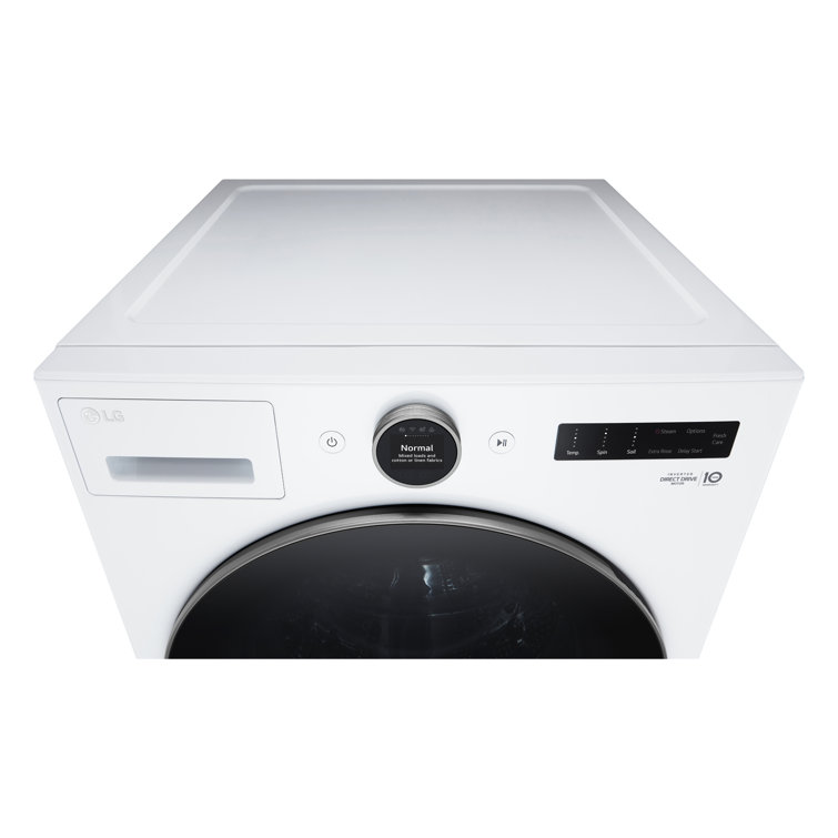 White High Efficiency Smart Front Load Washer with Steam Setting