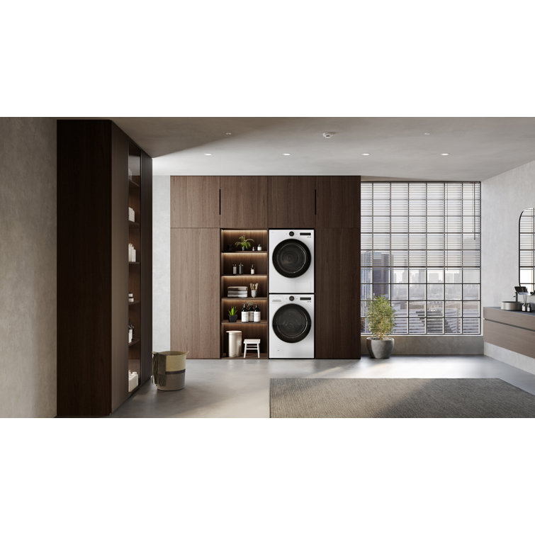 White High Efficiency Smart Front Load Washer with Steam Setting