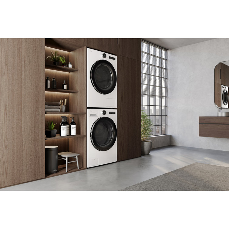 White High Efficiency Smart Front Load Washer with Steam Setting