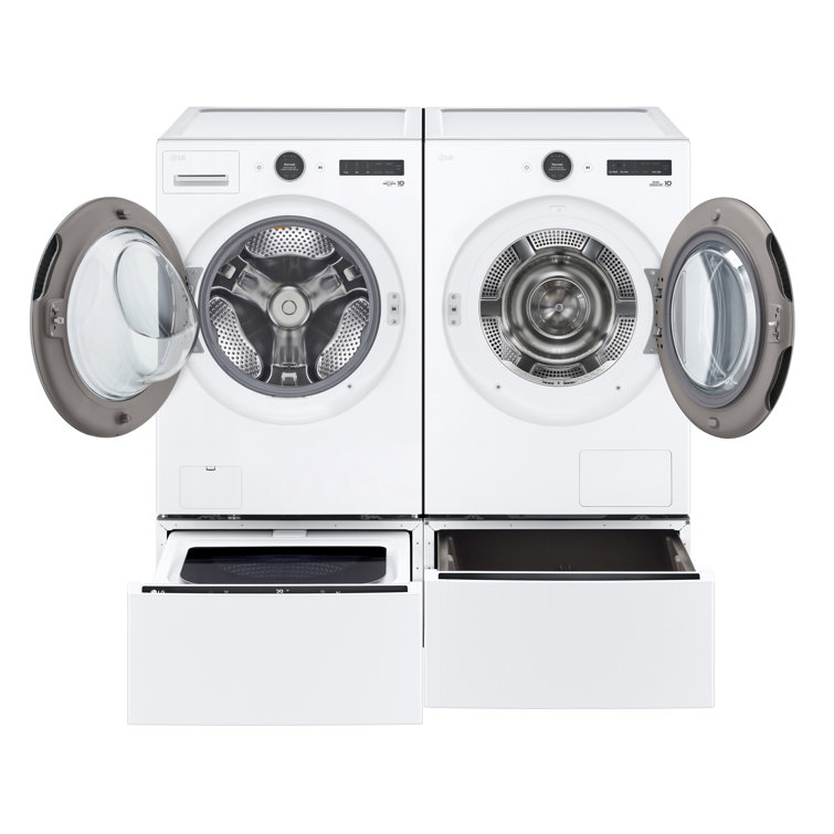 White High Efficiency Smart Front Load Washer with Steam Setting