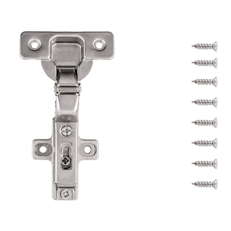 Polished Nickel European-Style Frameless Cabinet Hinges