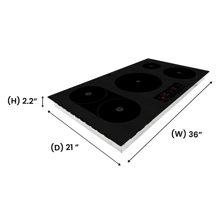 Equator Black Ceramic-Induction 36" 5 Burner Cooktop with Touch Control