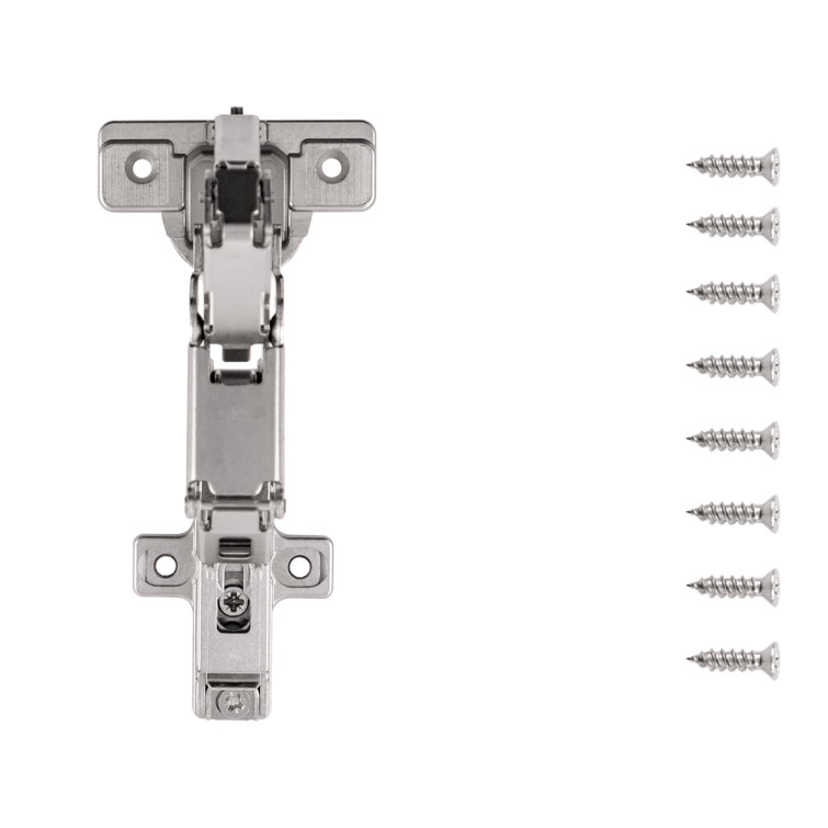 Polished Nickel Full Overlay Self-Close Cabinet Hinges