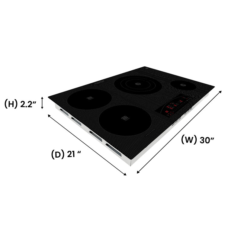 Equator 30" Black Ceramic-Induction 4 Burner Cooktop with Touch Control