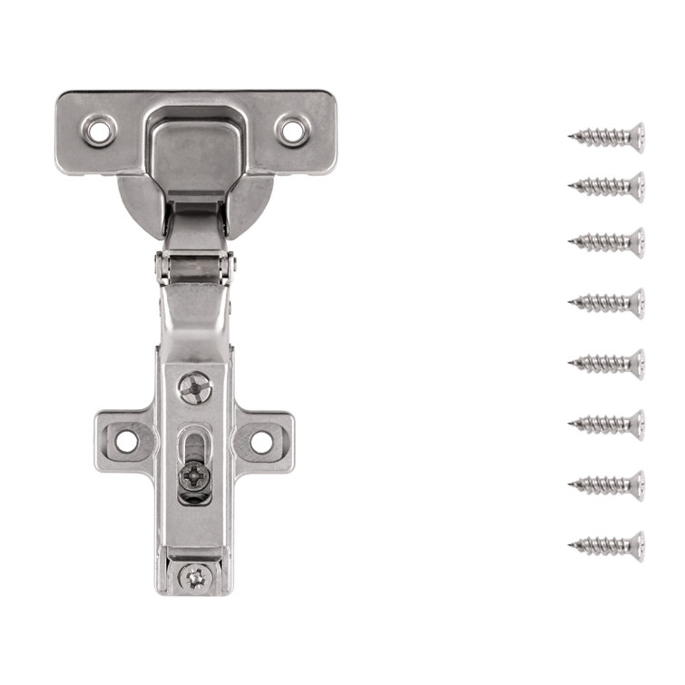 Polished Nickel 110-Degree Frameless Cabinet Hinges