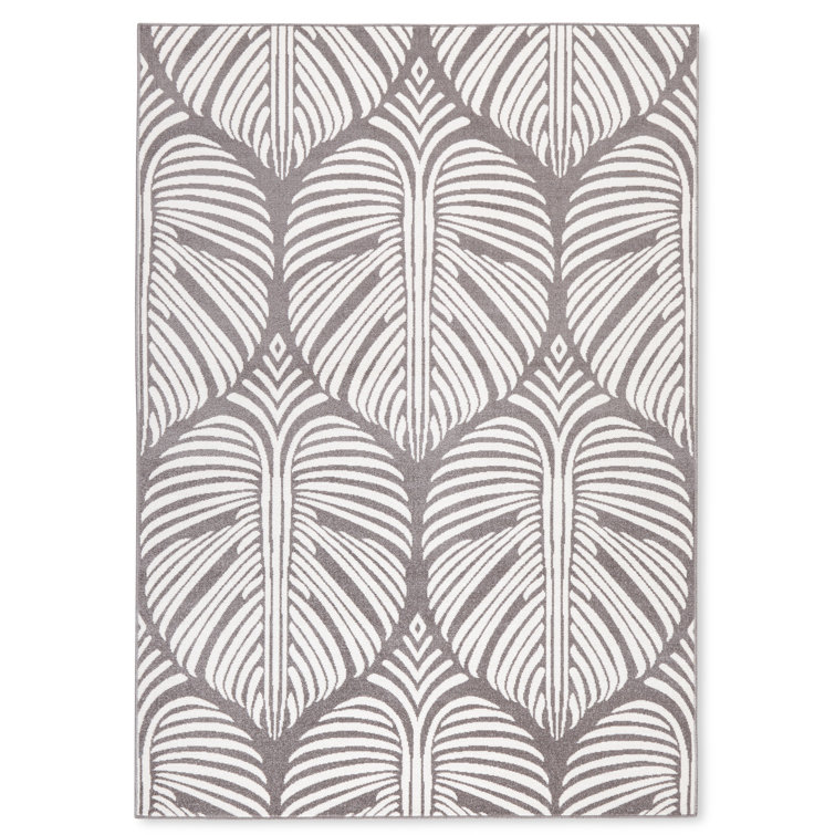 Lanai Dark Grey and Ivory Synthetic Rectangular Area Rug