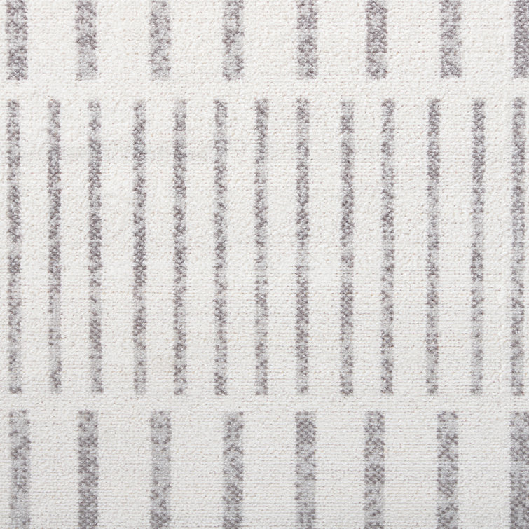 TOMMY BAHAMA Poolside Offset Stripe Indoor Outdoor Area Rug Ivory/Grey