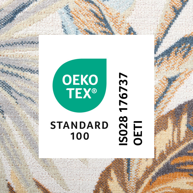 Ivory Multi 8' x 10' Synthetic Tropical Area Rug