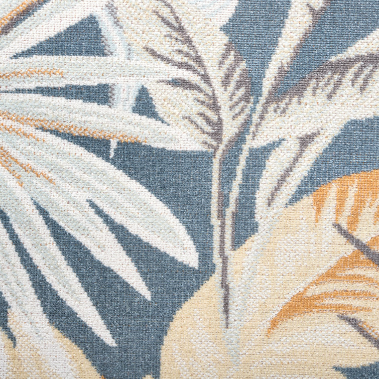 Abaco Dark Blue and Multicolor Synthetic Floral Area Rug 5' x 7'