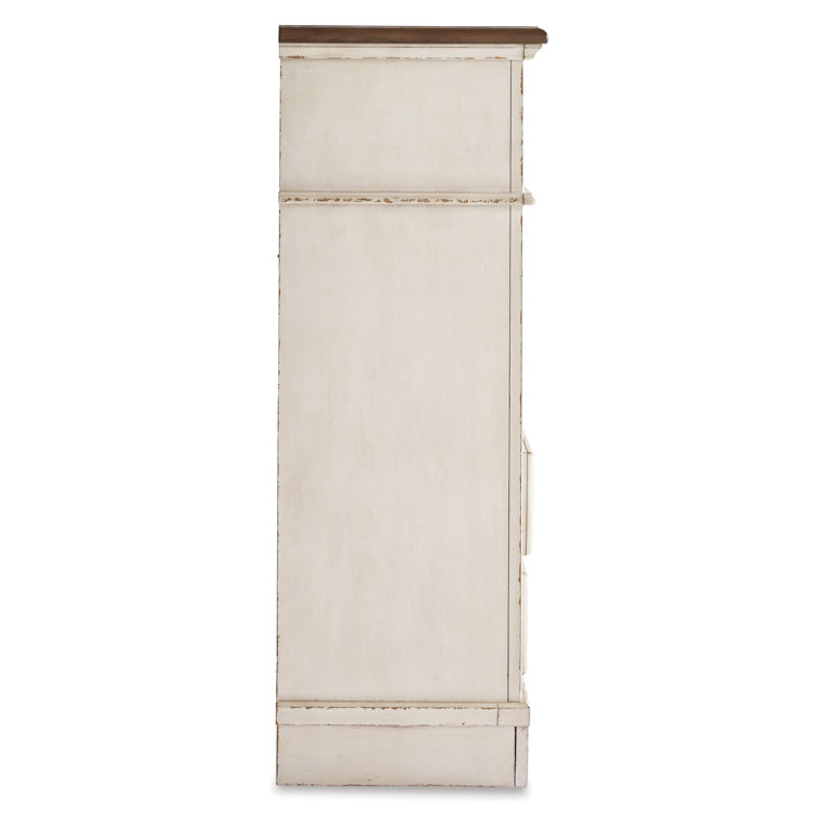 Cottage Charm Antique White 5-Drawer Chest with Felt Lined Drawers