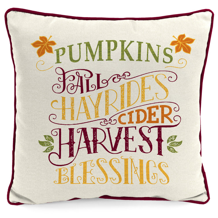 16" Square and Lumbar Outdoor Fall Throw Pillow Set