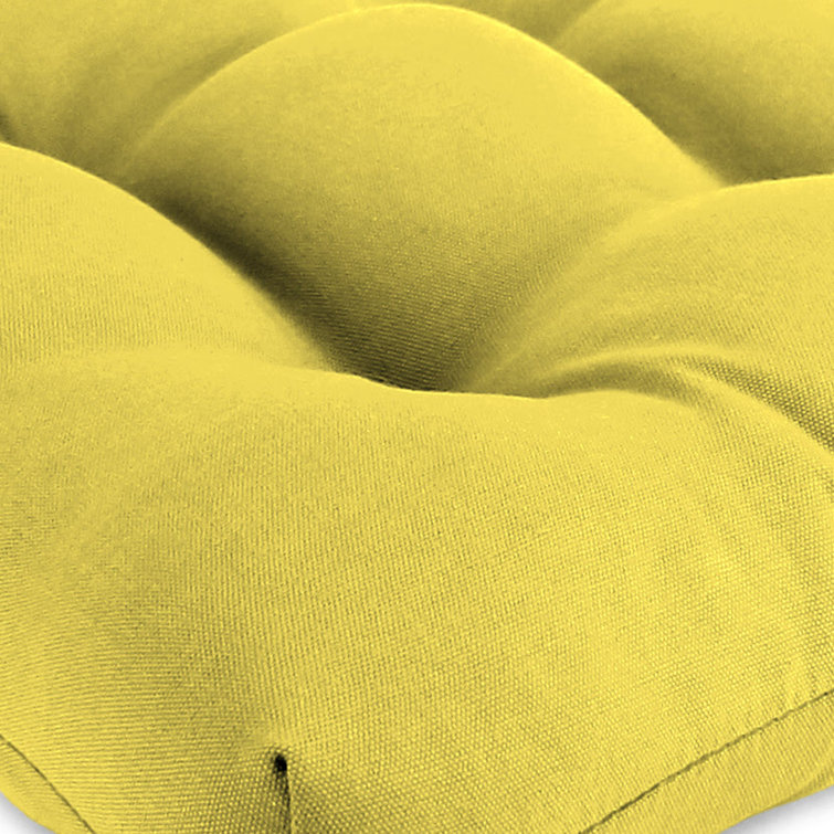 Turquoise Tufted 19" Outdoor Wicker Seat Cushions Set of 2