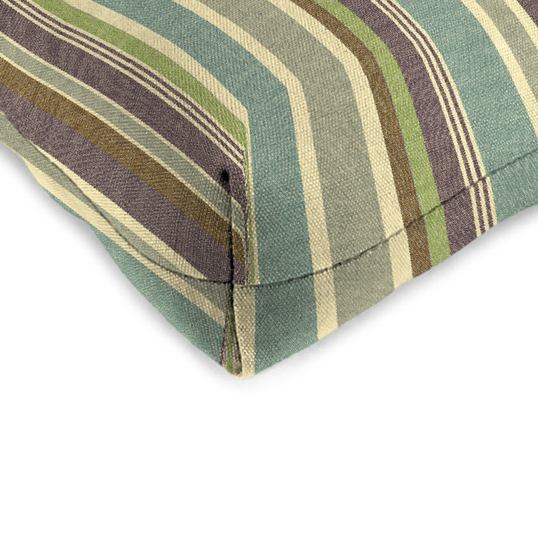 Turquoise Tufted 19" Outdoor Wicker Seat Cushions Set of 2