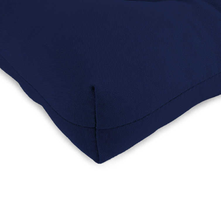 Dark Blue Fade-Proof Polyfill Outdoor Chair Cushions, Set of 2