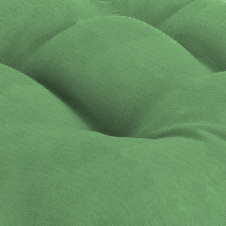 19" x 19" Green and White Polyester Outdoor Wicker Seat Cushion Set