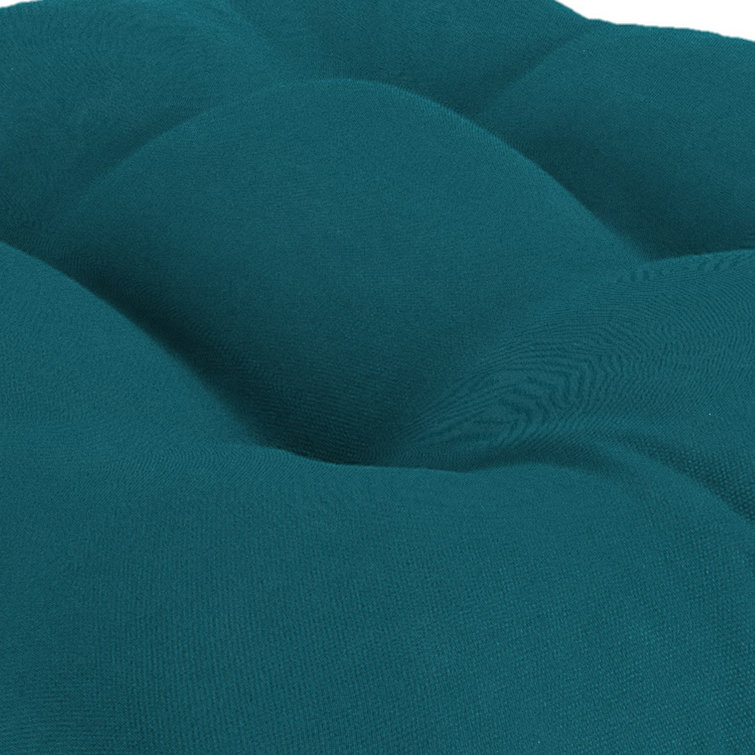 19" x 19" Green and White Polyester Outdoor Wicker Seat Cushion Set