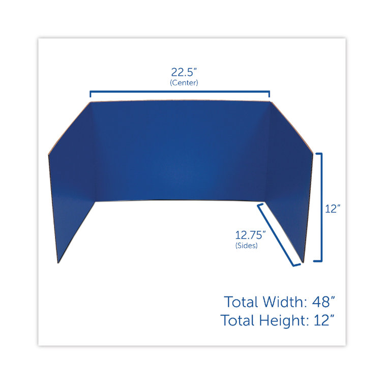 Assorted Color Foldable Tri-Fold Privacy Carrels, 12" x 48"