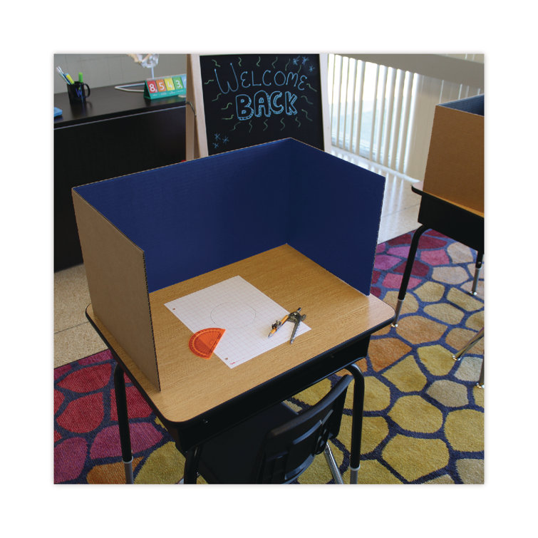 Assorted Color Foldable Tri-Fold Privacy Carrels, 12" x 48"