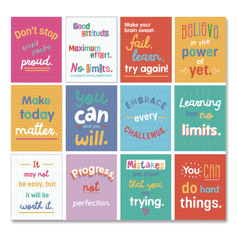 Inspirational Growth Mindset Quote Poster in Wooden Frame