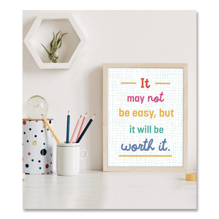 Inspirational Growth Mindset Quote Poster in Wooden Frame