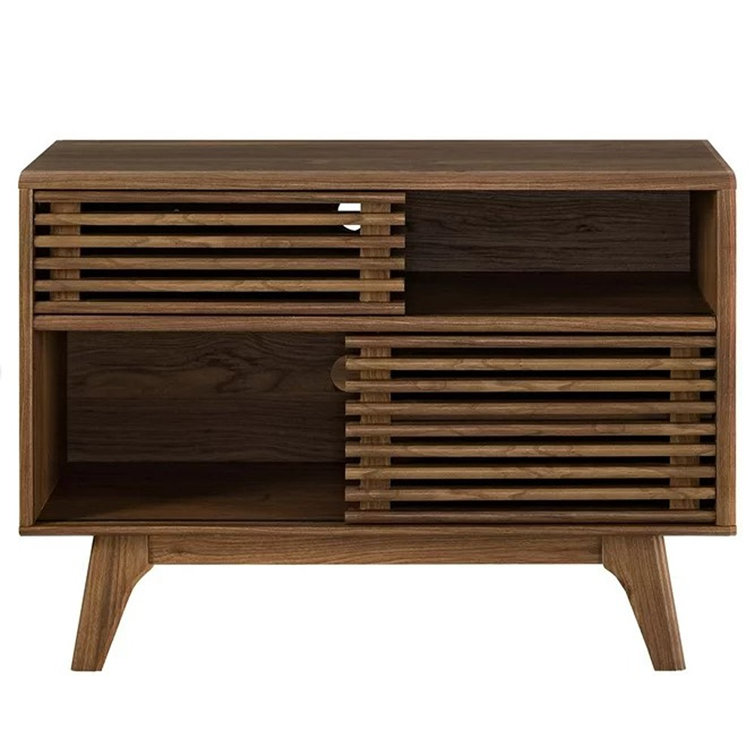 Modway Render 37.5'' Walnut Grain Console Table with Cabinet