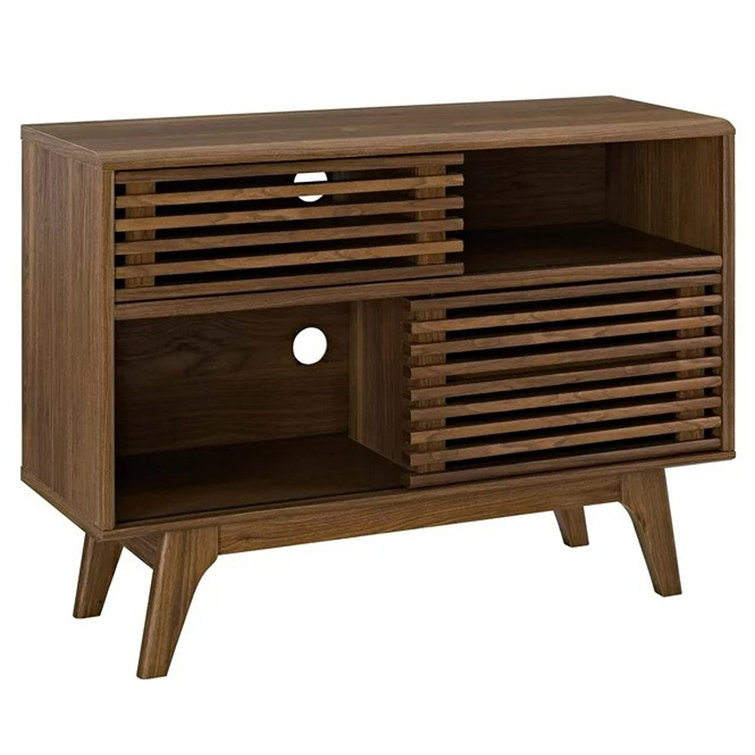 Modway Render 37.5'' Walnut Grain Console Table with Cabinet