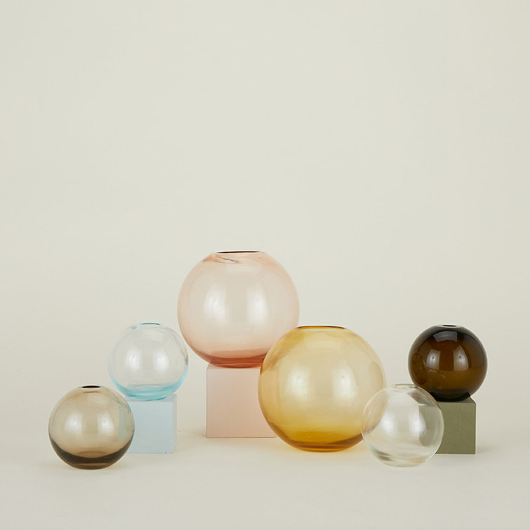 Aurora Clear Handblown Glass Sphere Table Vase