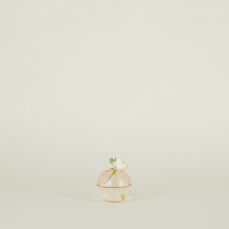 Blush Hand-Blown Glass Sphere Vase, 4"