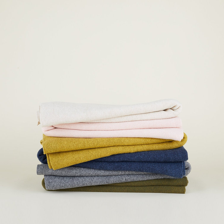 Pink Wool Knitted Throw Blanket