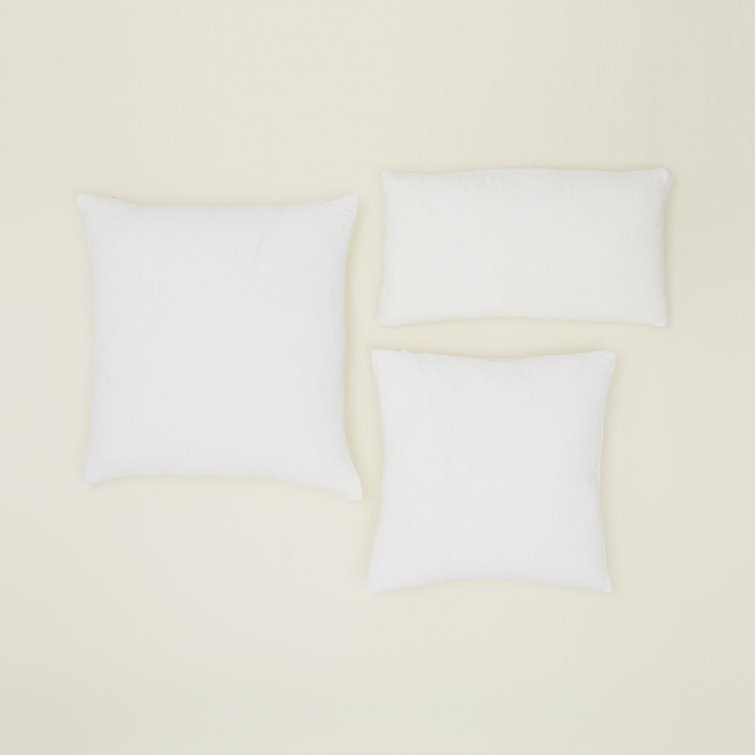 White 18" Square Embroidered Linen Throw Pillow
