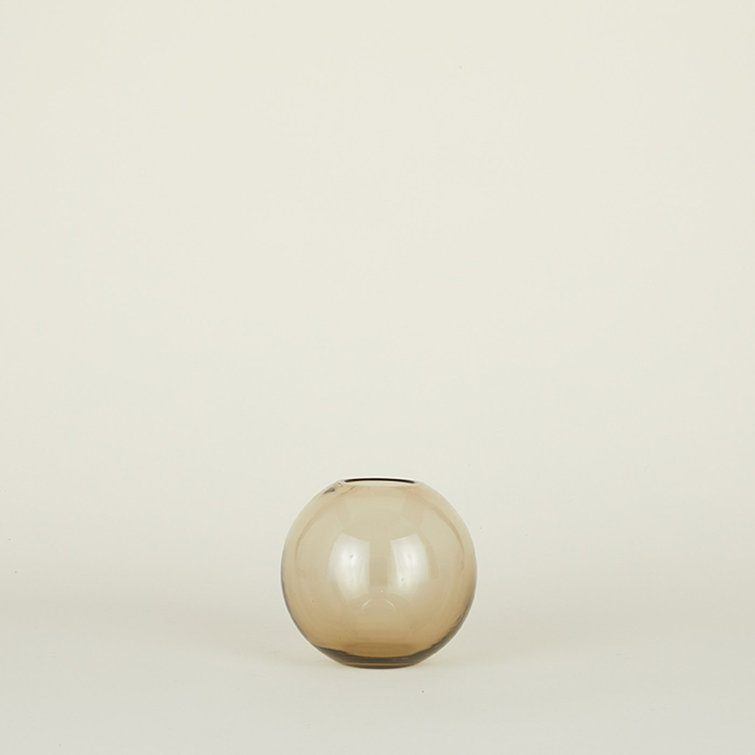 Handblown Smoke Glass Sphere Table Vase, 6"
