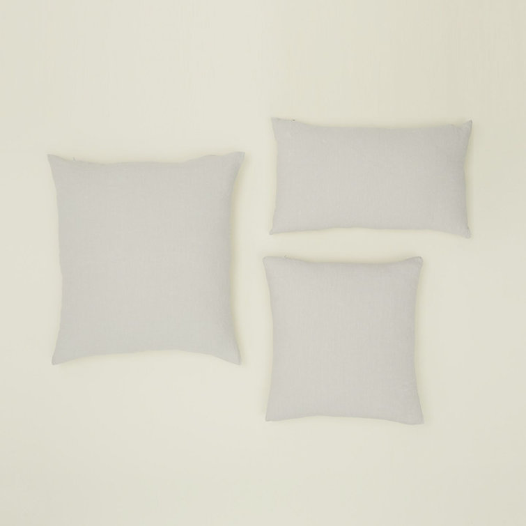 Light Gray Belgian Linen Lumbar Throw Pillow