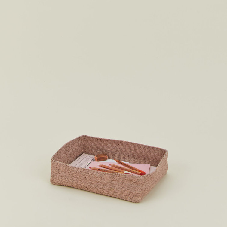 Blush Seagrass Essential Letter Tray Organizer