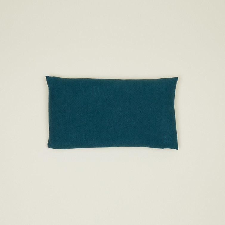 Simple Embroidered Linen Lumbar Throw Pillow