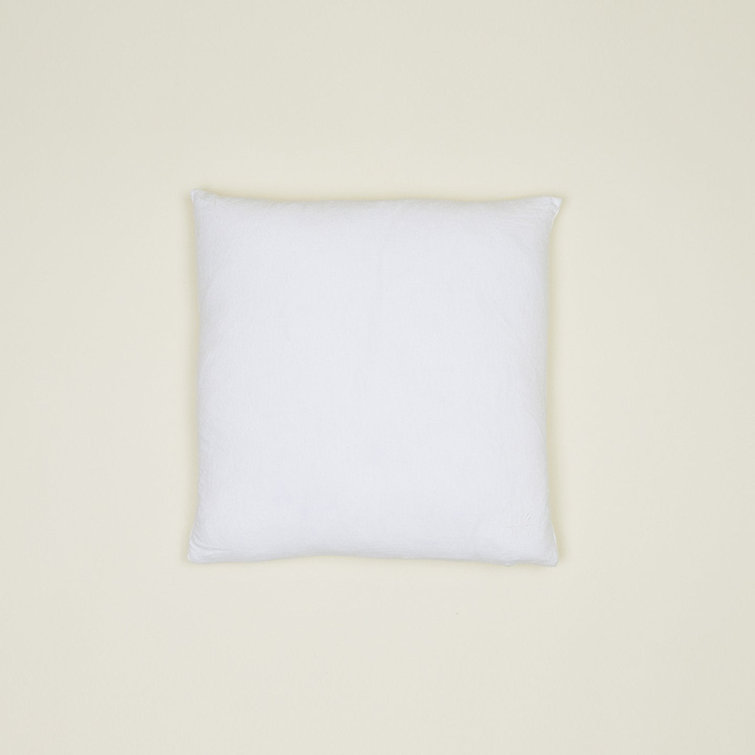 White 18" Square Embroidered Linen Throw Pillow
