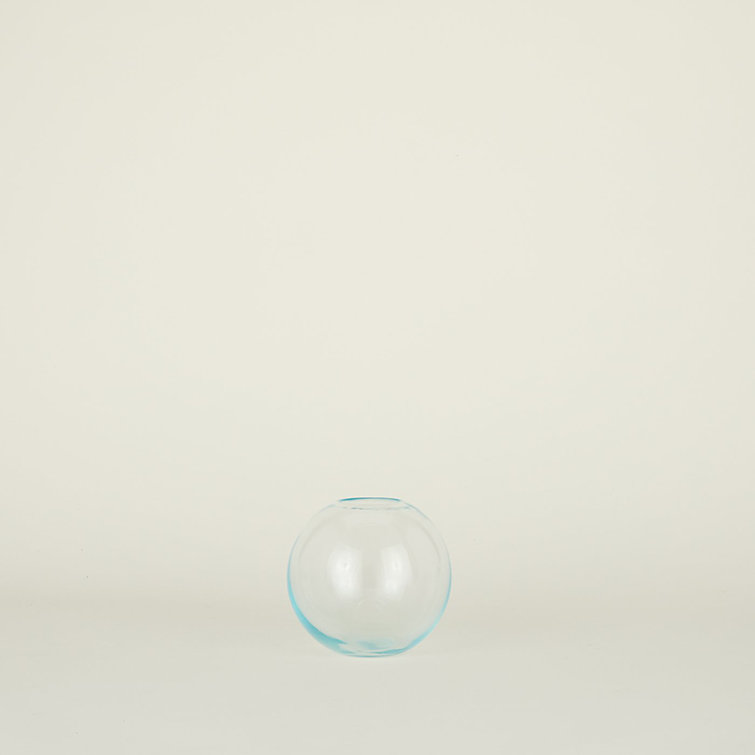 Sky Blue Handblown Glass Table Vase, 6"