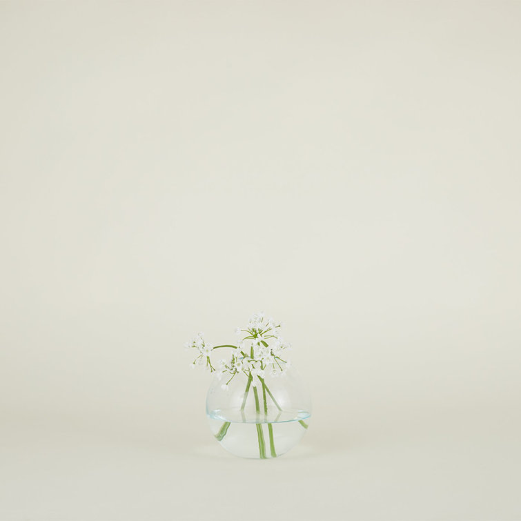 Sky Blue Handblown Glass Table Vase, 6"