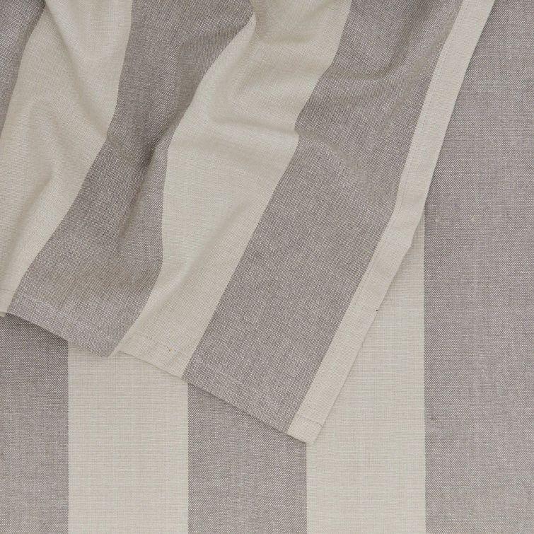 Light Grey and Dark Grey Striped Rectangular Fabric Tablecloth
