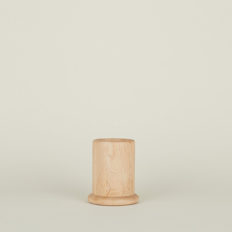 Minimalist Light Brown Maple Wood Utensil Crock