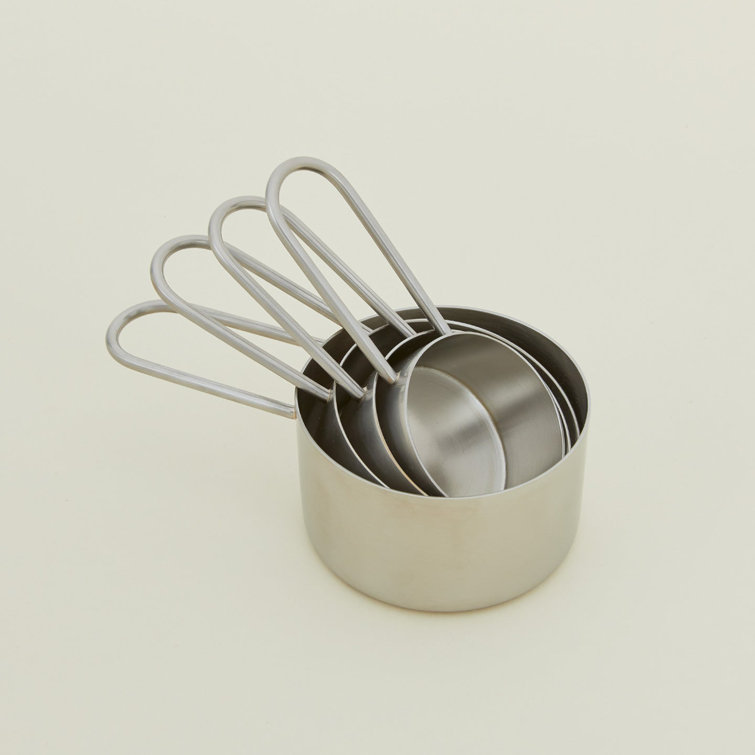 Sleek Stainless Steel Measuring Cup Set with Loop Handles