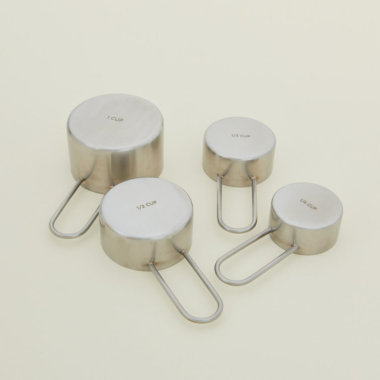 Sleek Stainless Steel Measuring Cup Set with Loop Handles