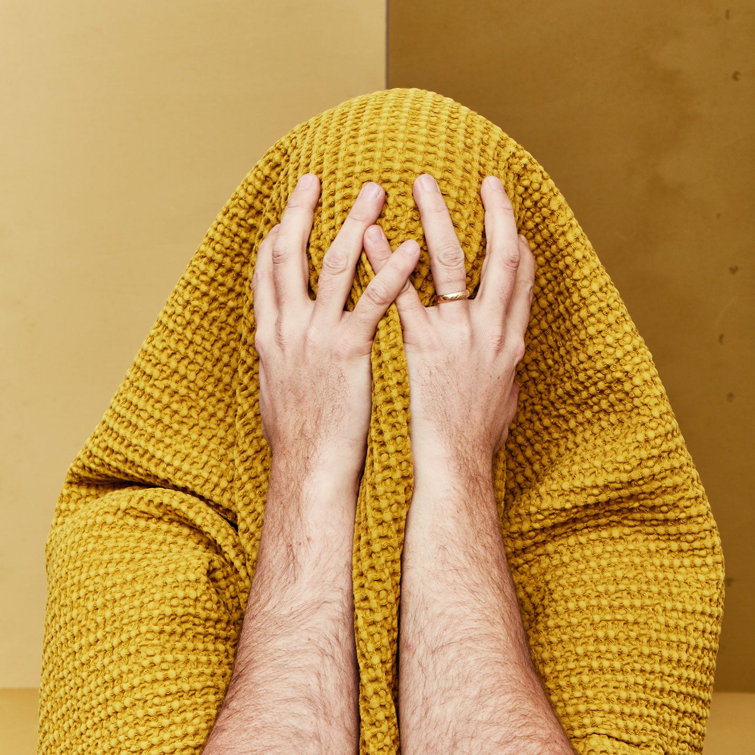 Mustard Yellow Cotton Waffle Weave Washcloth